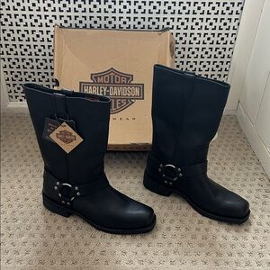 Harley-Davidson Men’s Hustin Black Leather Riding Boots sz 11